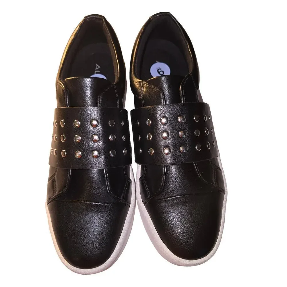 Aldo Chunky Platform Heel‎ Sneakers Slipon Shoes 9 Studded Black Gothic Grunge